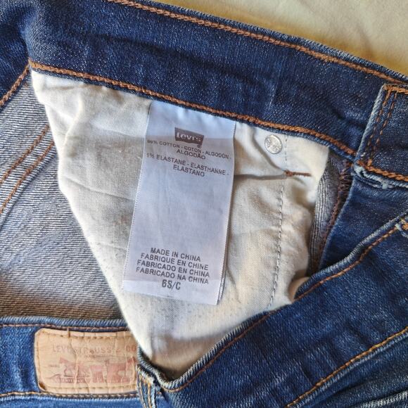 Levi’s 505 Women’s Straight Jeans Dark Wash Stretch Denim Size 6S - Picture 4 of 6